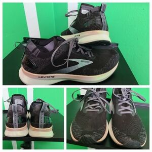 Brooks Levitate Men’s 10 Running Shoes – Black/Grey – DNA AMP Cushioning